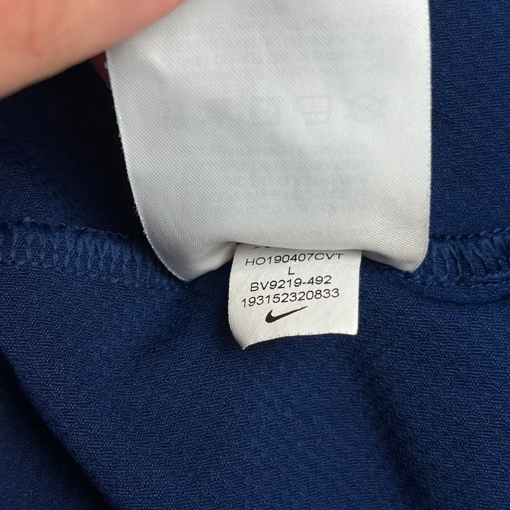 Nike Tiger Woods Polo Shirt Mens Large Blue Vapor Blade Collar Dri Fit Golf